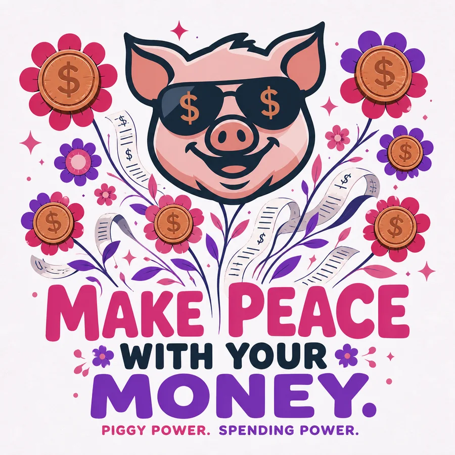PiggyPower flowers made from coins and receipts