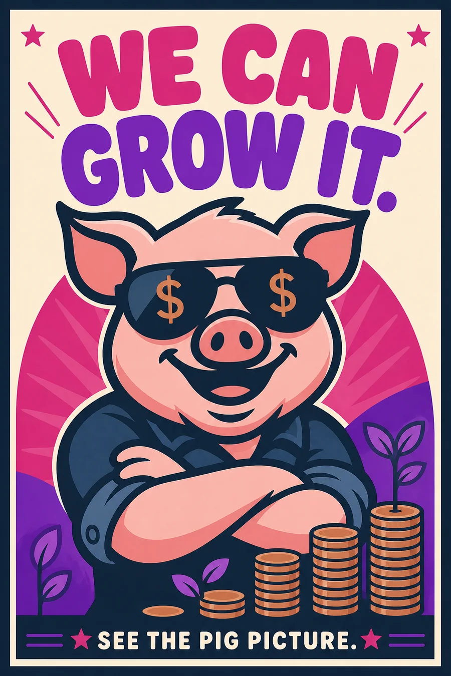 PiggyPank We Can Grow It savings poster